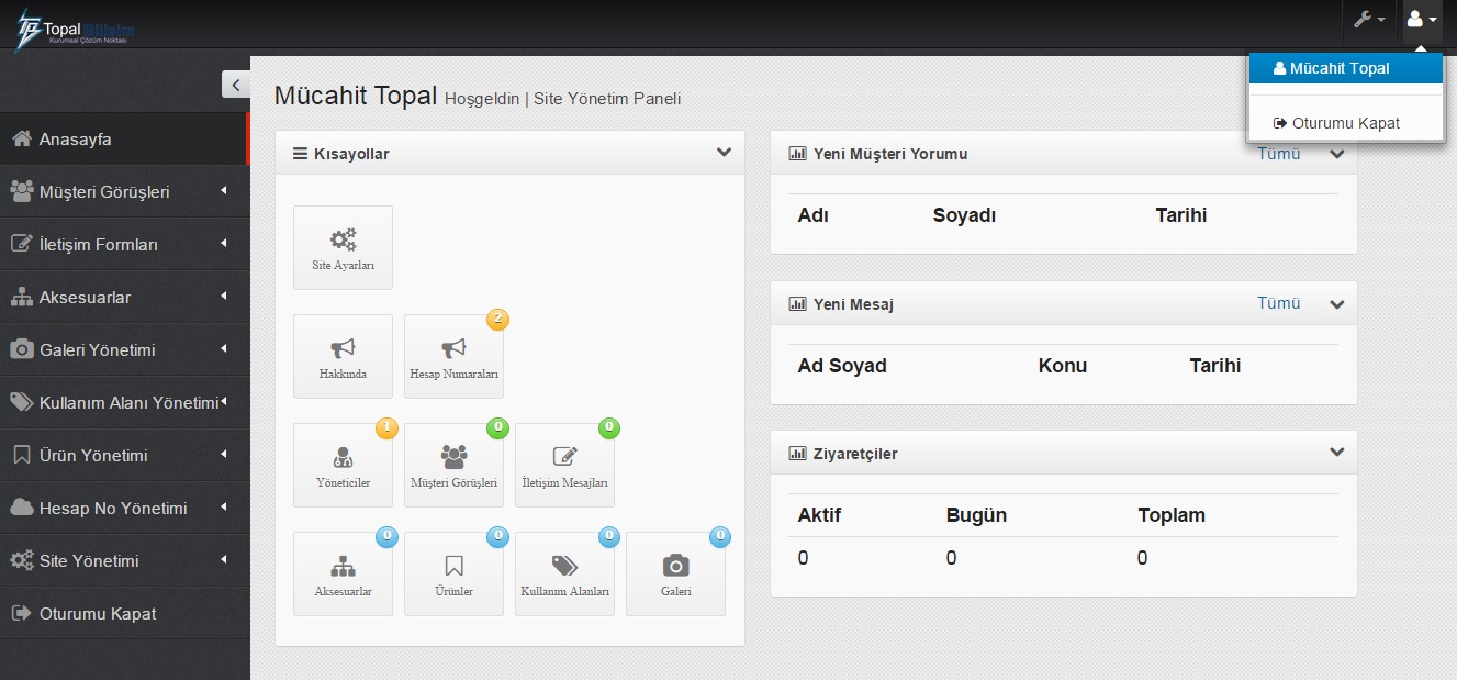 PHP İle Admin Paneli (Responsive) - Ücretsiz