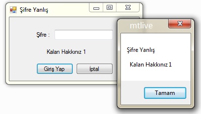 C# İle Şifreli Form Girişi Yapmak